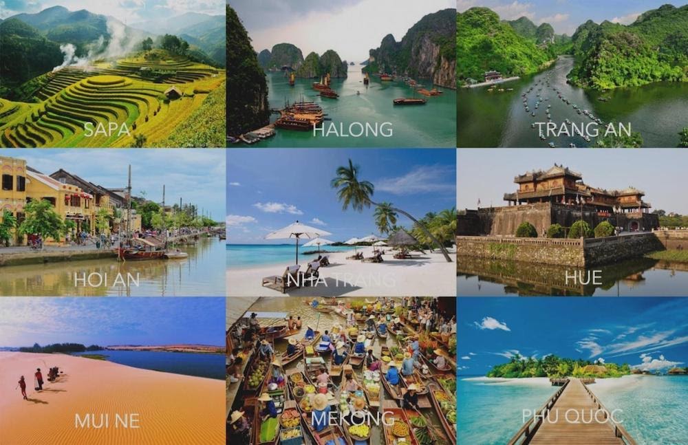 Bạn có thể bắt đầu bằng chủ đề các địa điểm du lịch nổi tiếng tại Việt Nam