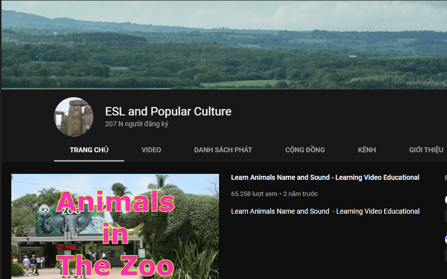 Kênh Youtube ESL and Popular Culture