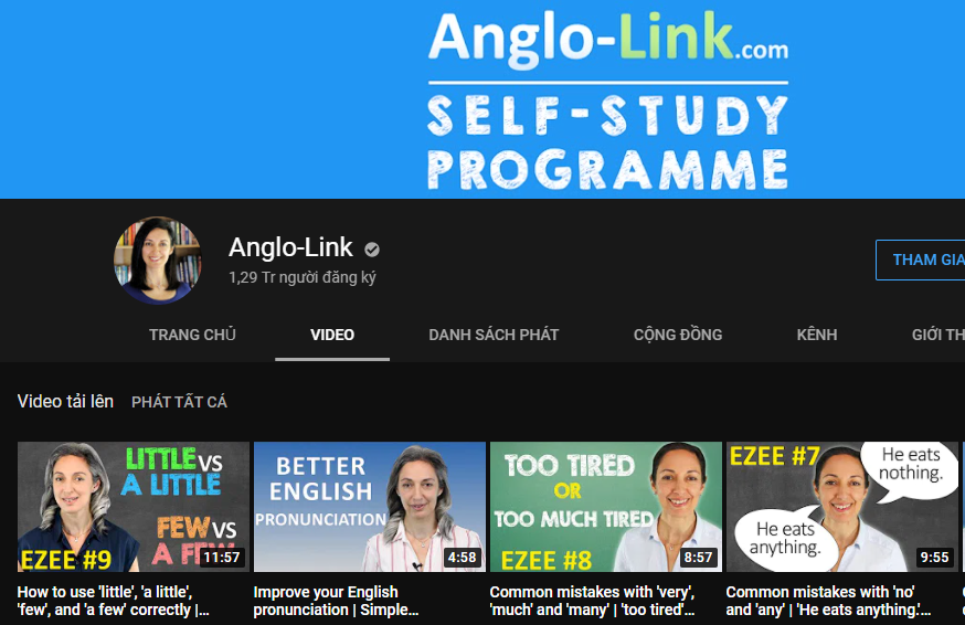 Kênh Youtube Anglo Link
