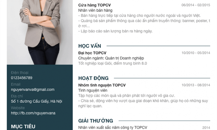 Trình bày CV theo trình tự logic