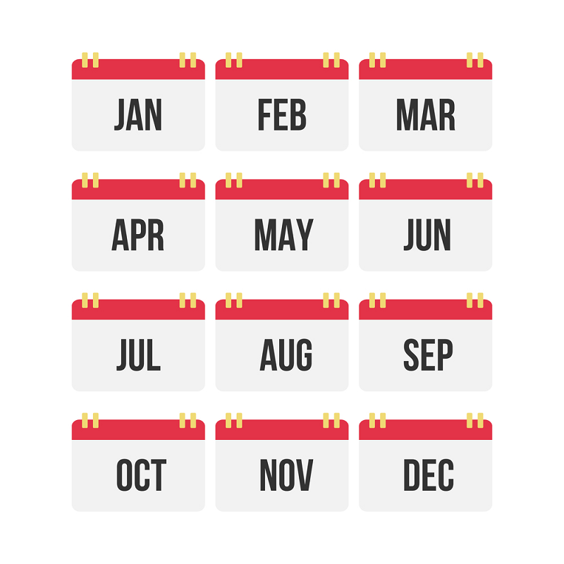 Viết tắt các tháng trong năm bằng tiếng Anh