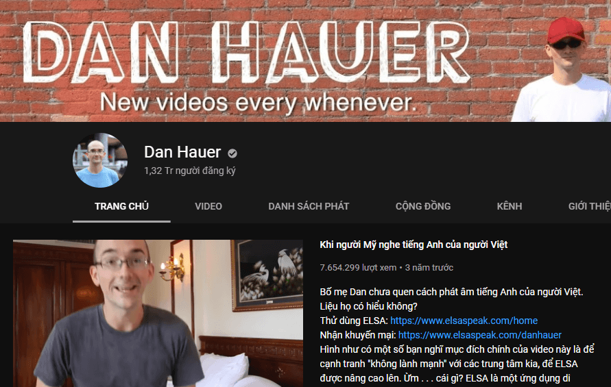 Kênh Youtube Dan Hauer