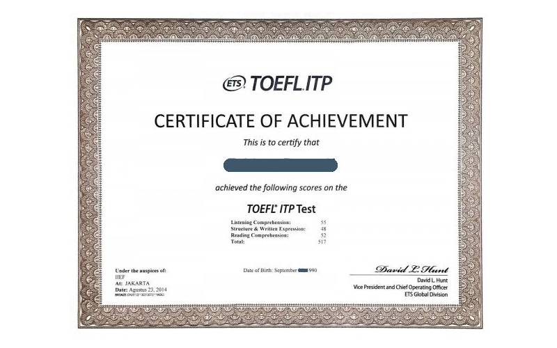 Chứng chỉ TOEFL